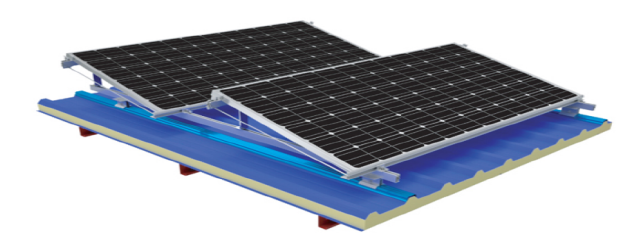 지붕 부착형 태양광 모듈에 지붕 캡과 방수 와셔 설치